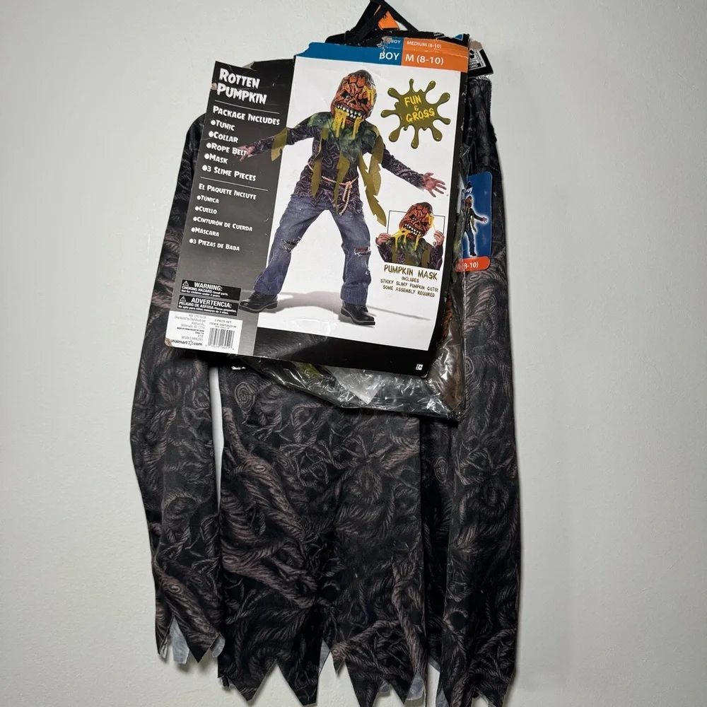 California Costume Rotten Pumpkin CHILD Boy M 8/10 Halloween Dress Up Gross‎ New